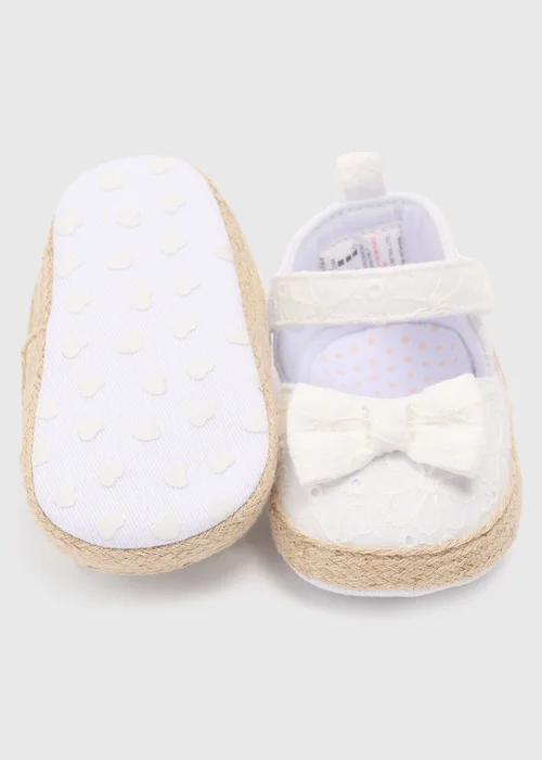 Baby White Broderie Sandals (Newborn-18mths) - Age 0 - 3 Months Image 2