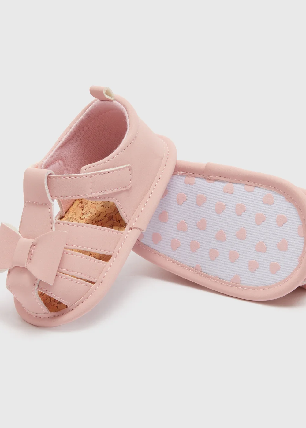 Baby Pink Bow Caged Sandals (Newborn-18mths) - Age 0 - 3 Months Image 2