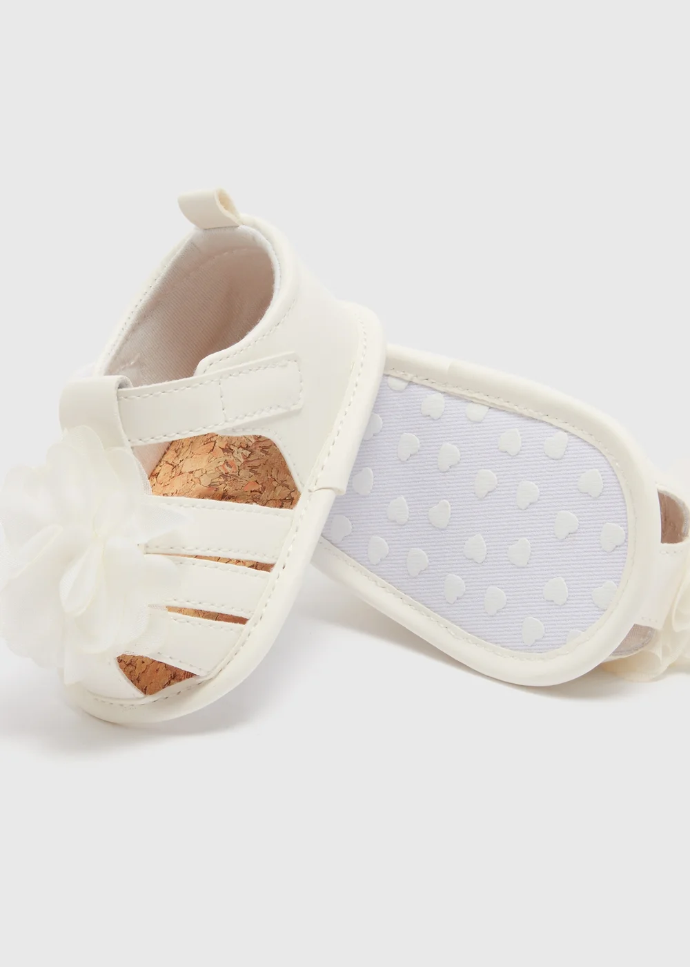 Baby White Corsage Caged Sandals (Newborn-18mths) - 0-3 months Image 2