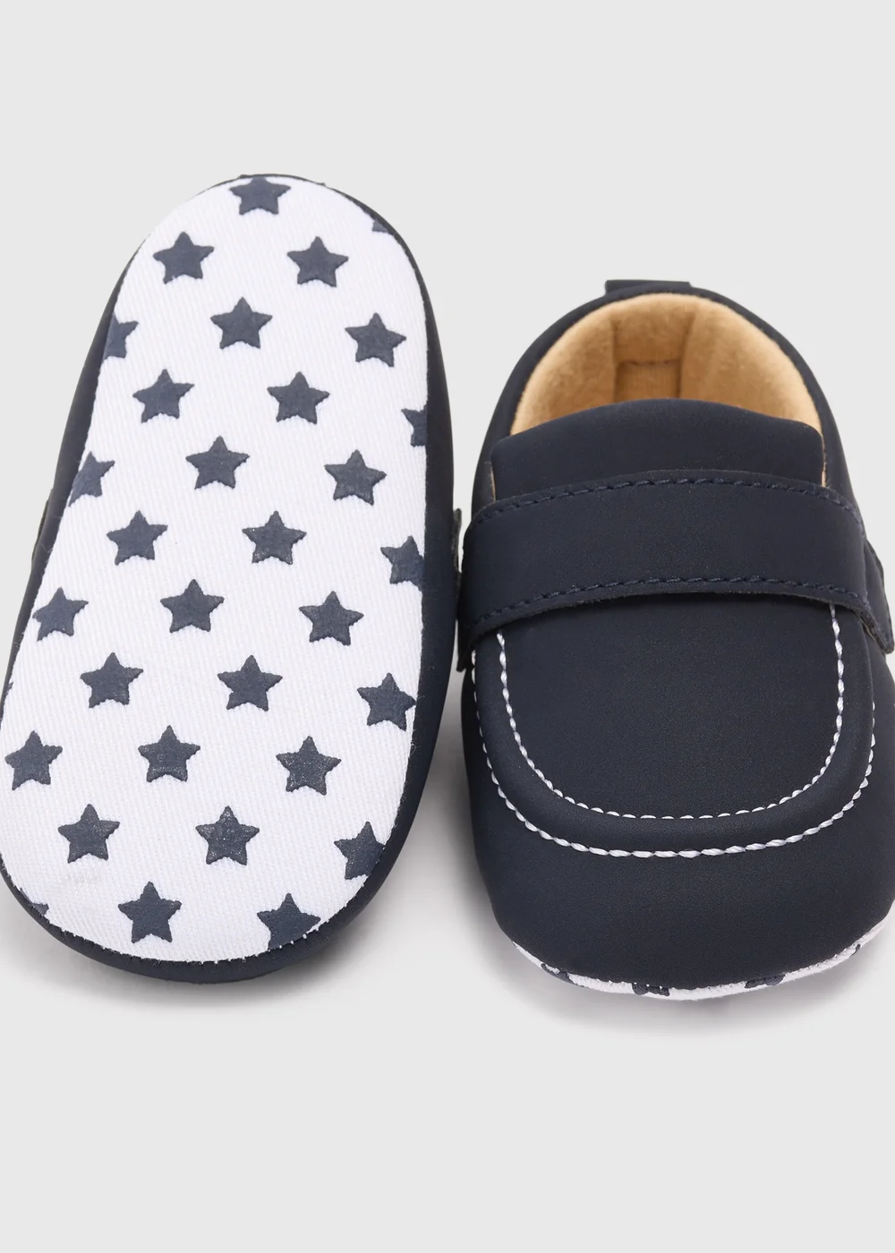 Baby Navy PU Loafers (Newborn-18mths) - Age 0 - 3 Months Image 2