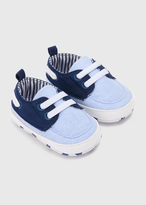 Baby Blue Boat Shoes (Newborn-18mths) - 0-3 months Image 1