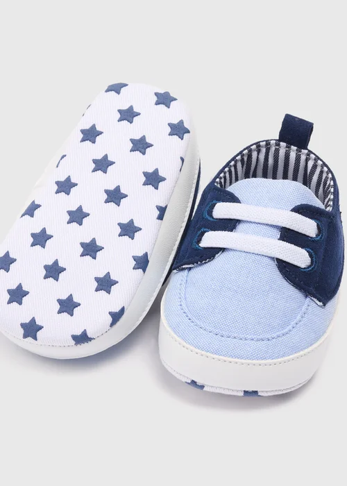 Baby Blue Boat Shoes (Newborn-18mths) - 0-3 months Image 2
