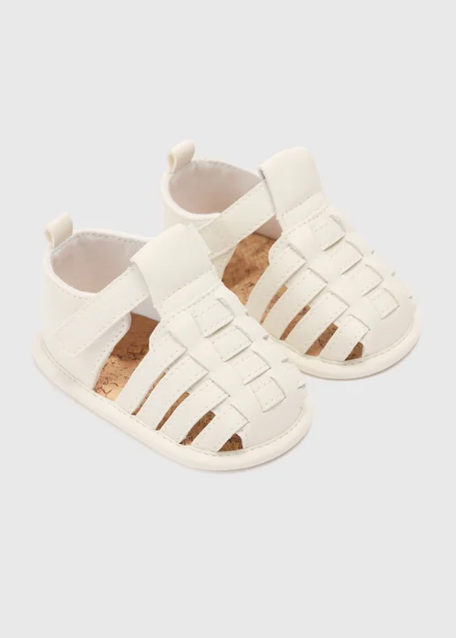 Baby White Caged Sandals (newborn-18mths) - 0-3 months Image 1