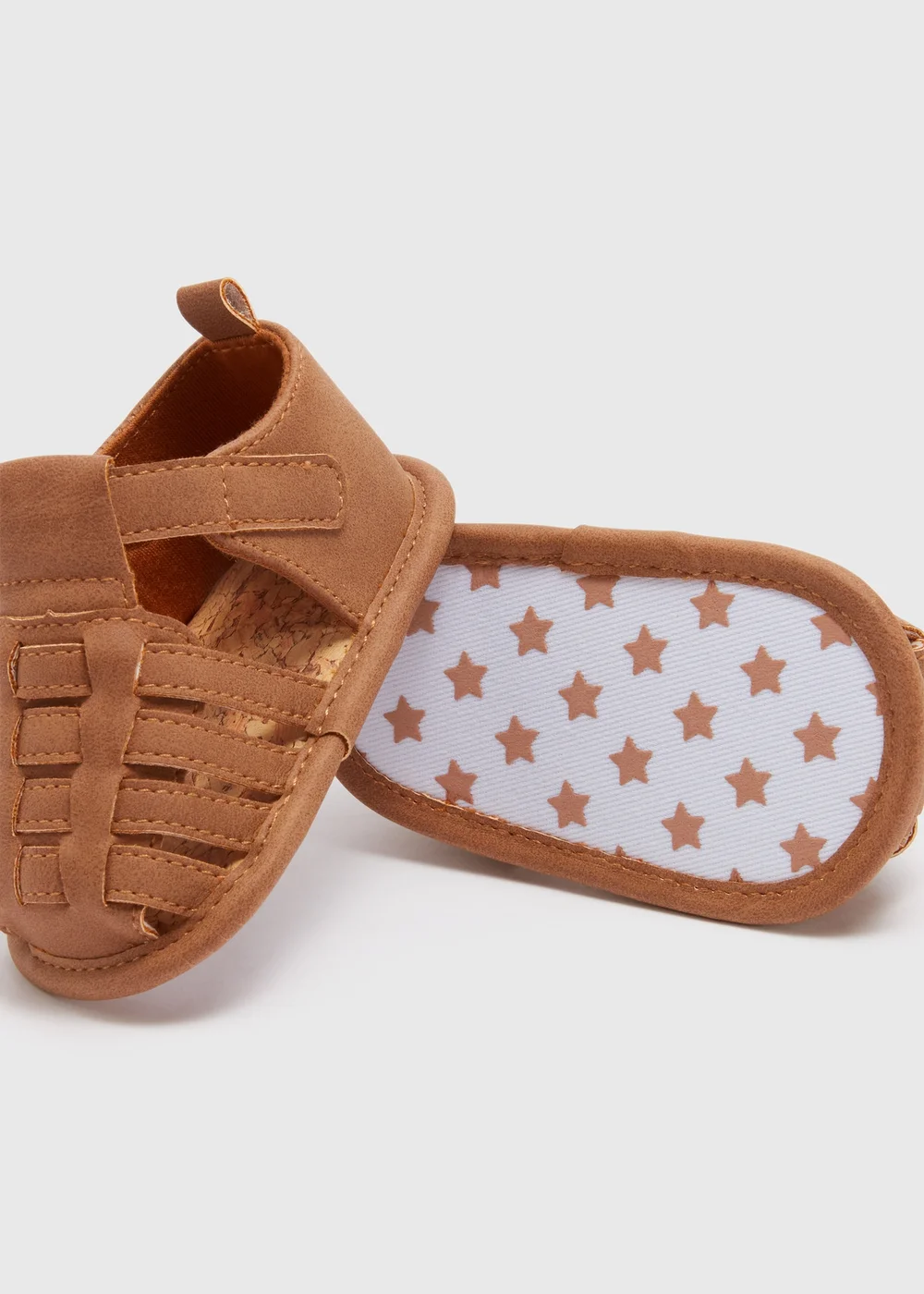 Baby Tan Caged Sandals (Newborn-18mths) - Age 0 - 3 Months Image 2