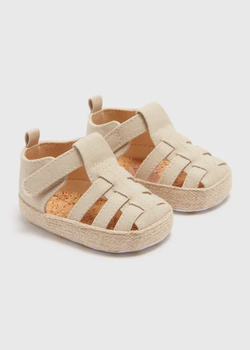 Baby Cream Caged Espadrille Sandals (Newborn-18mths) - Age 0 - 3 Months Image 1