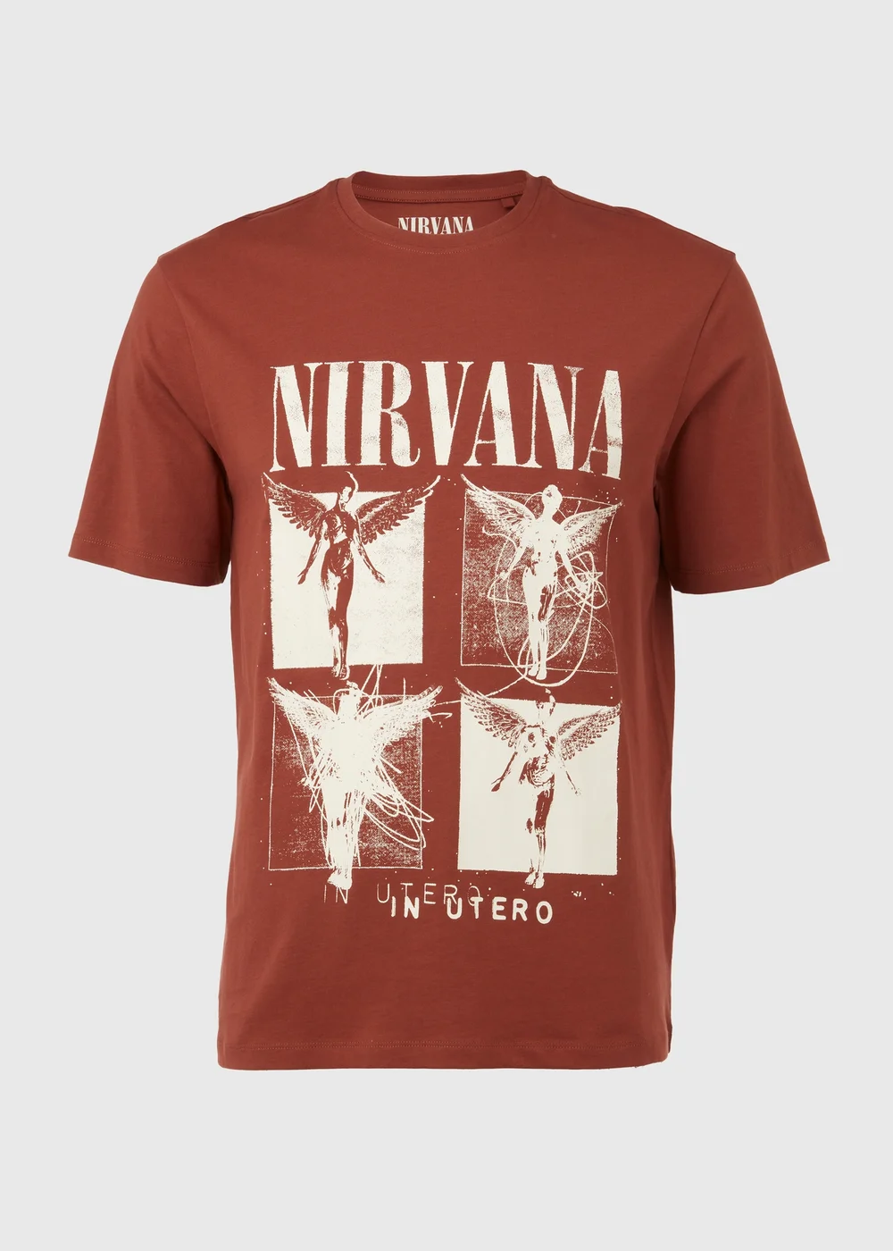 Maroon Nirvana Print T-Shirt - Small Image 5