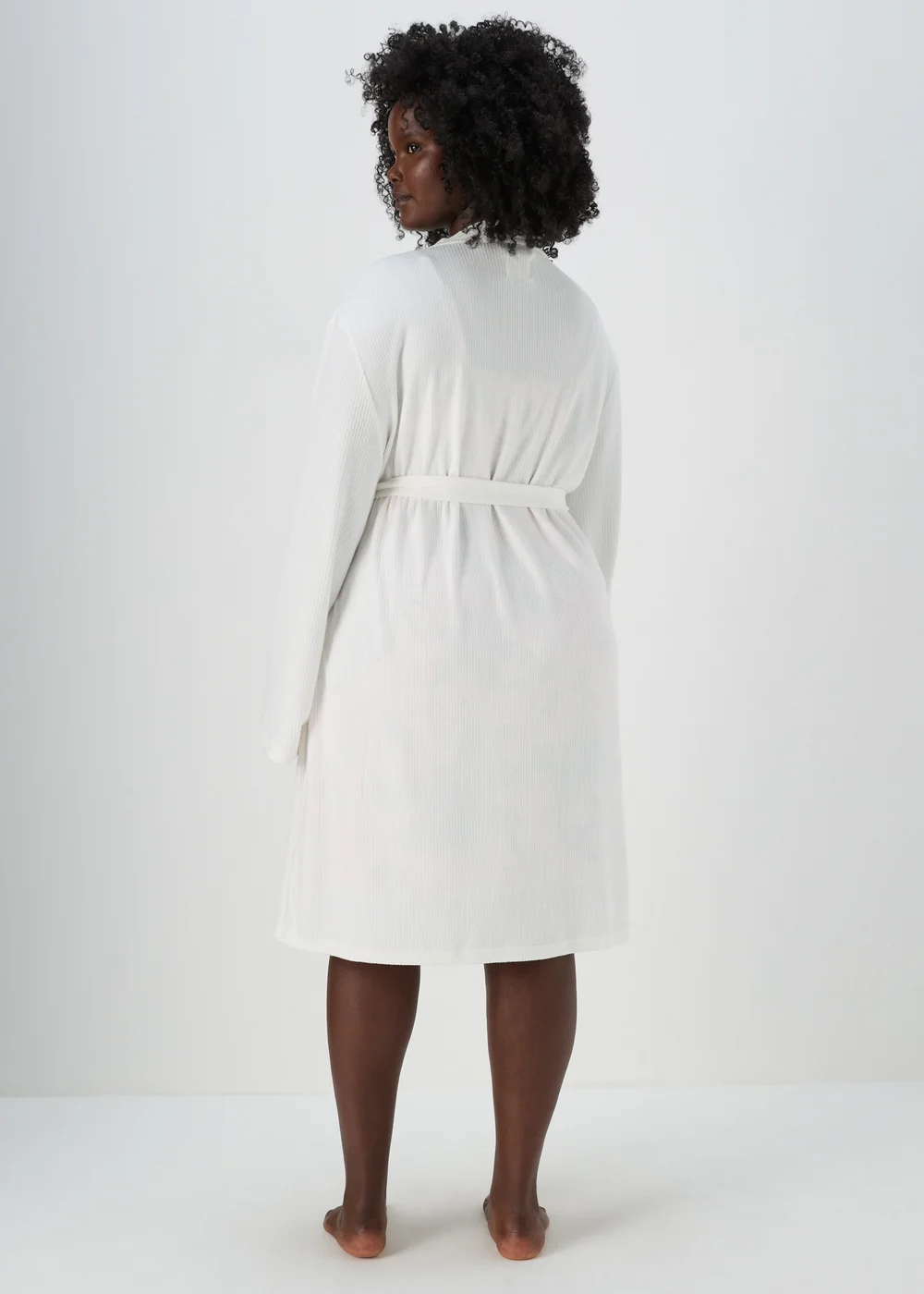Cream Lightweight Dressing Gown - Small Image 2