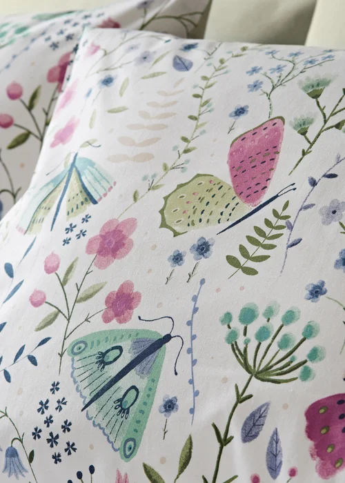 White Butterfly Design Duvet Set - Single Image 2