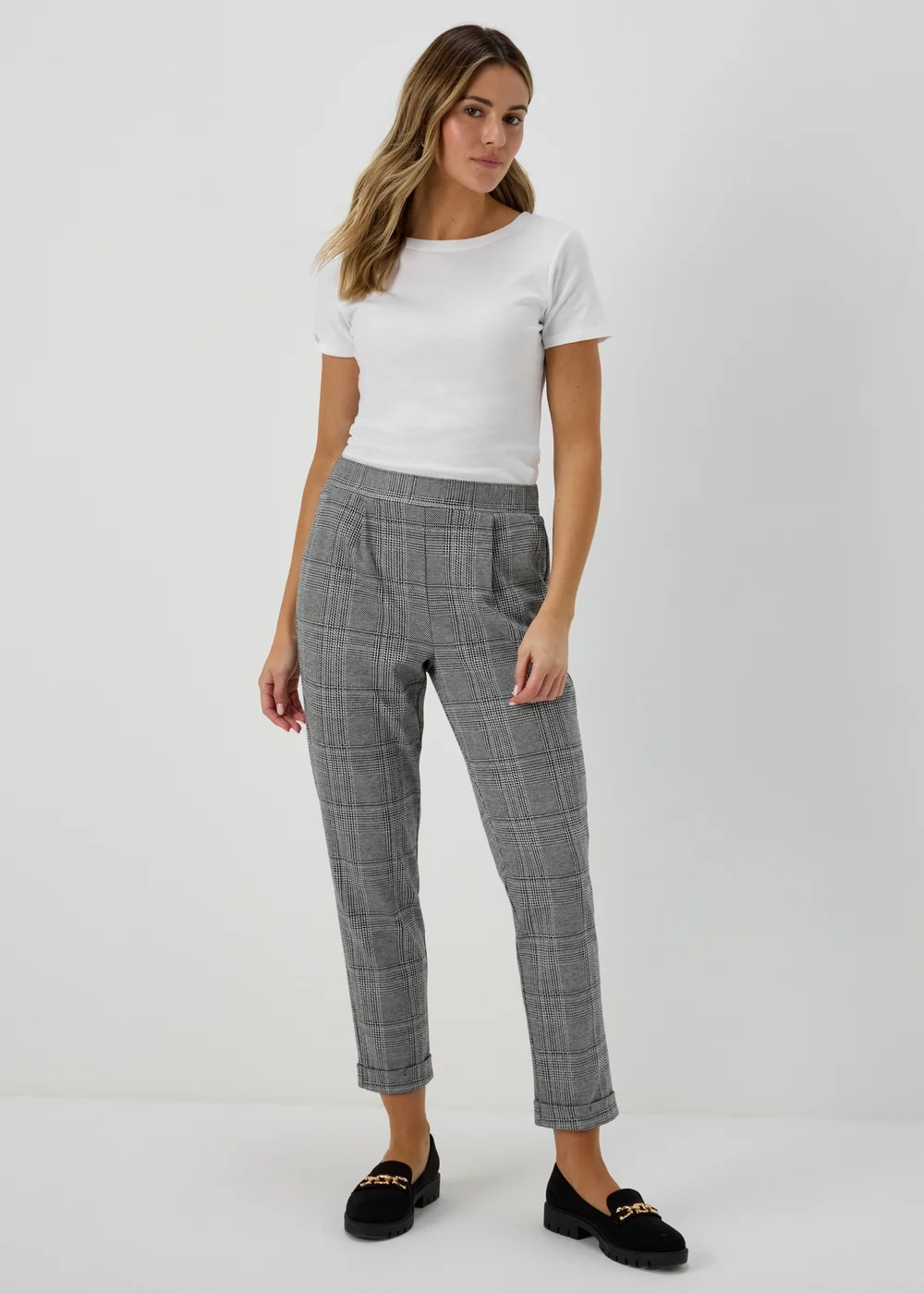 Grey Check Trousers - Size 8 Image 4