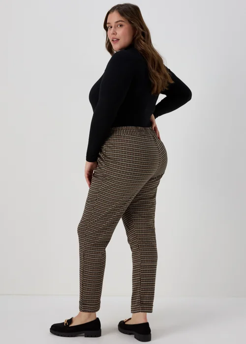 Brown Mini Check Trousers - 8 Image 2