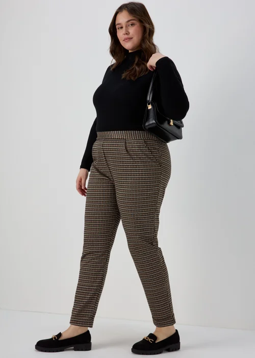 Brown Mini Check Trousers - 8 Image 4