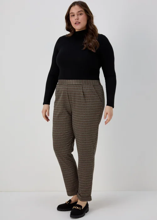 Brown Mini Check Trousers - 8 Image 1