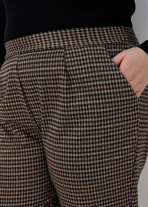 Brown Mini Check Trousers - 8 Image 3