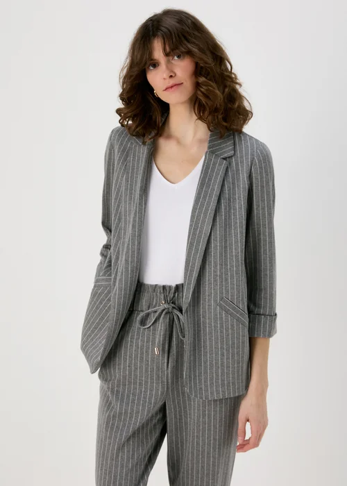 Et Vous Grey Pinstripe Ponte Blazer - 8 Image 1