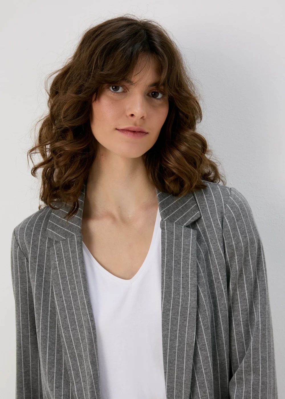 Et Vous Grey Pinstripe Ponte Blazer - 8 Image 5