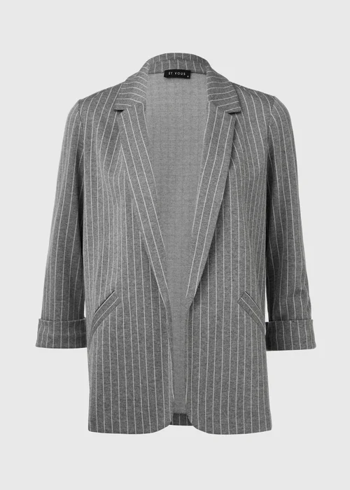 Et Vous Grey Pinstripe Ponte Blazer - 8 Image 9