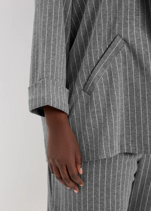 Et Vous Grey Pinstripe Ponte Blazer - 8 Image 6