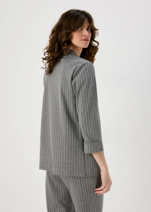 Et Vous Grey Pinstripe Ponte Blazer - 8 Image 3