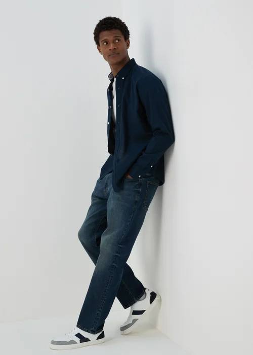 Dark Wash Relaxed Fit Denim Jeans - 32 R Image 4