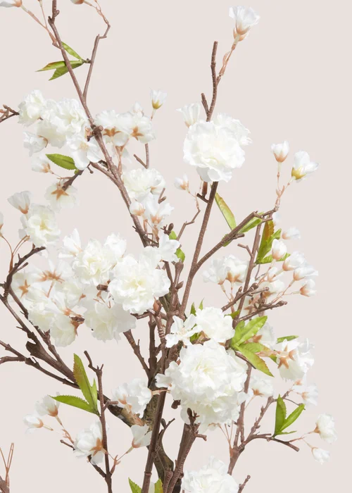 Faux Cherry Tree In White Pot (125cm) Image 2