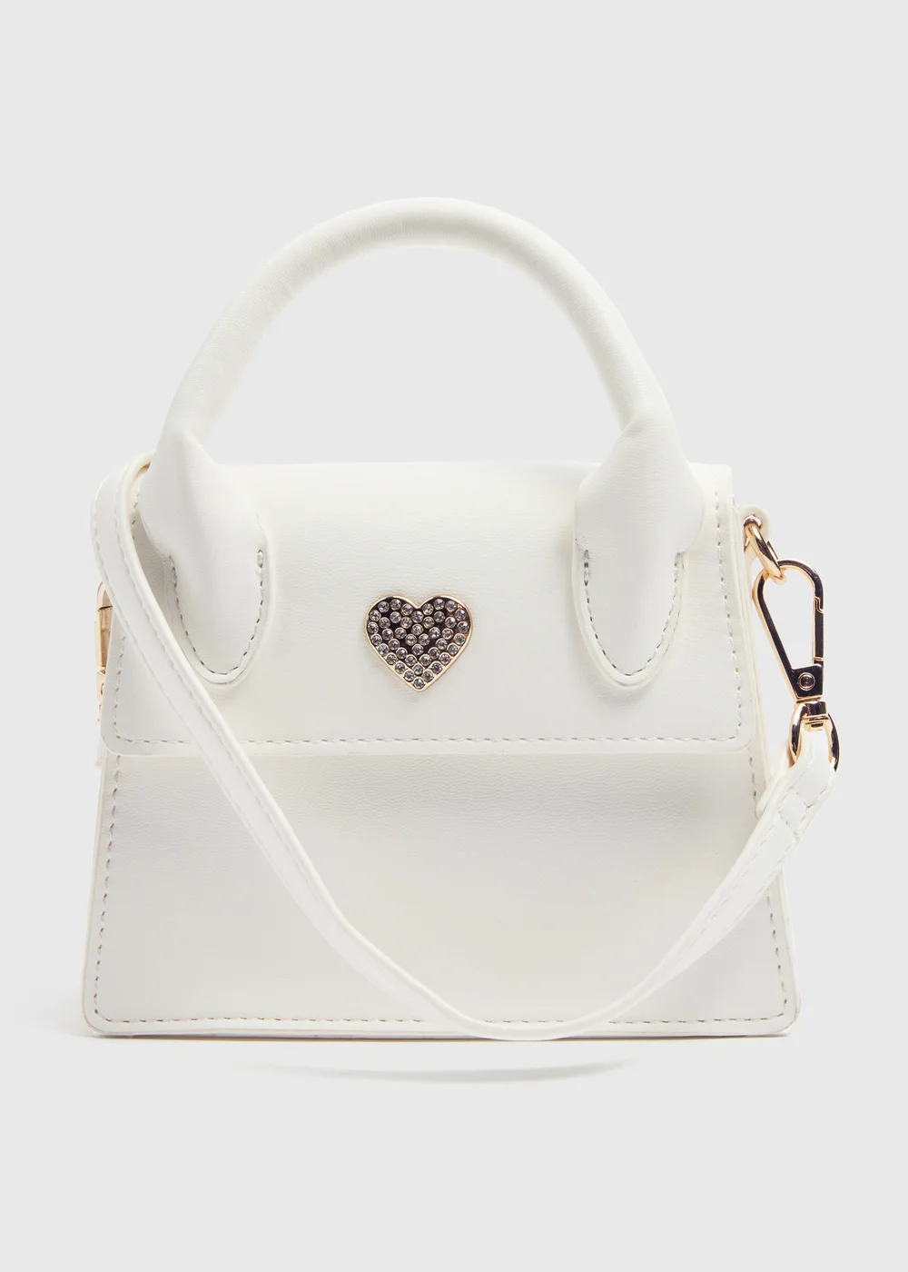 Girls White Crossbody Mini Occasion Bag - One Size Image 1