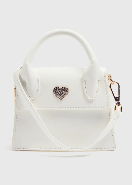 Girls White Crossbody Mini Occasion Bag - One Size Image 1