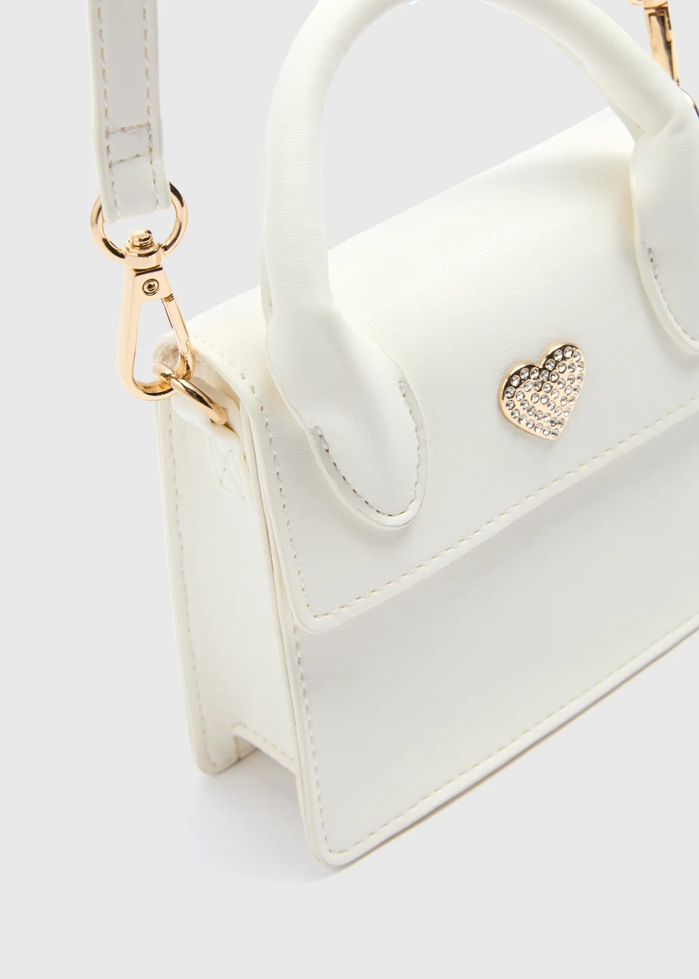 Girls White Crossbody Mini Occasion Bag - One Size Image 2
