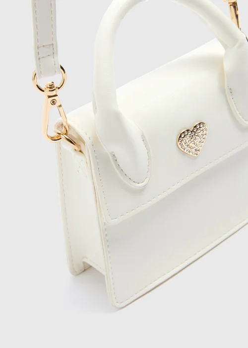Girls White Crossbody Mini Occasion Bag - One Size Image 2