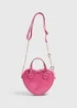 Girls Pink Heart Croc Crossbody Bag (16cmx19cmx5.5cm) - One Size Image 1