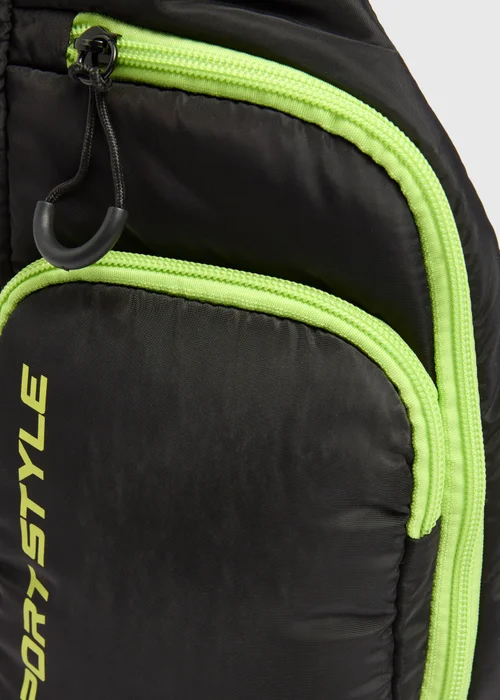 Boys Black Sport Style Chest Bag - One Size Image 2