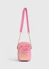 Girls Pink Metallic Crossbody Bag - One Size Image 1