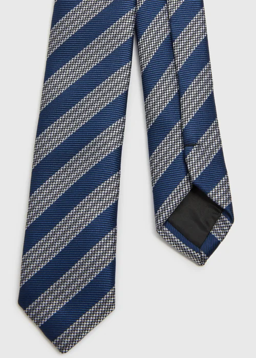 Boys Navy Stripe Tie (7-13yrs) - Age 7 - 13 Years Image 2