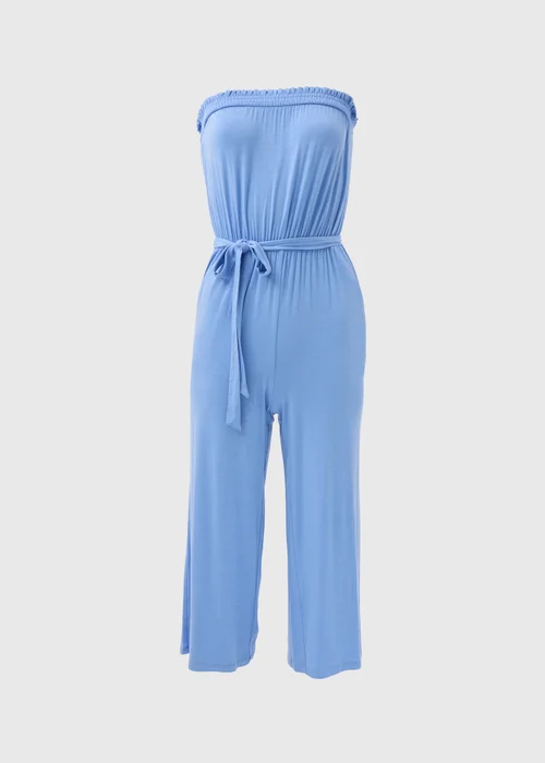 Blue Bandeau Jersey Jumpsuit - 8 Image 5