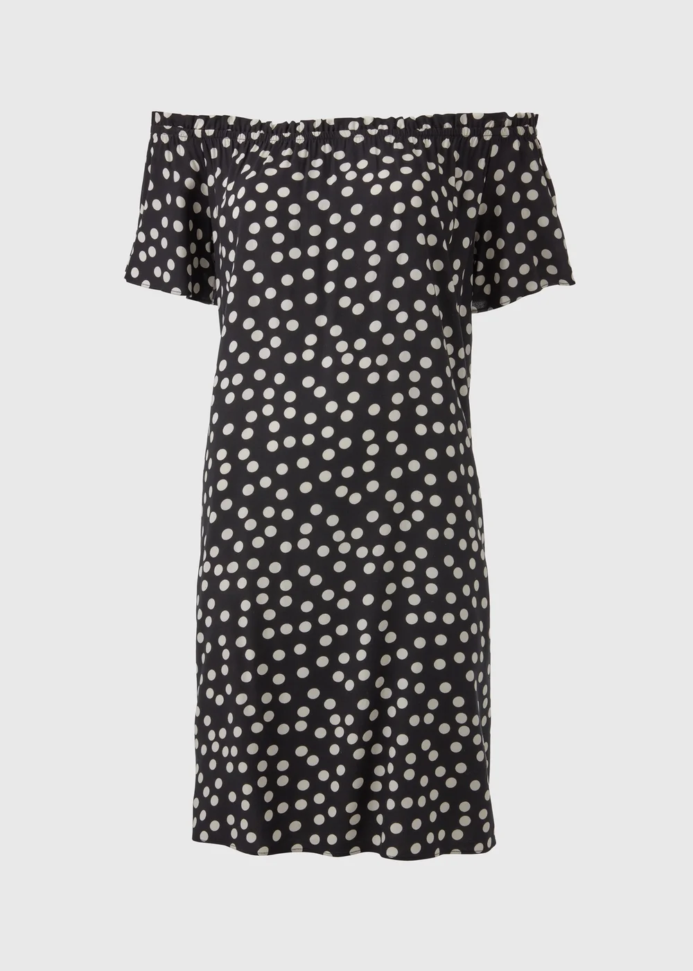 Black Mono Bardot Viscose Mini Dress - 8 Image 5