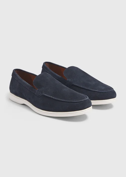 Navy Suede Loafers - Size 6 Image 1