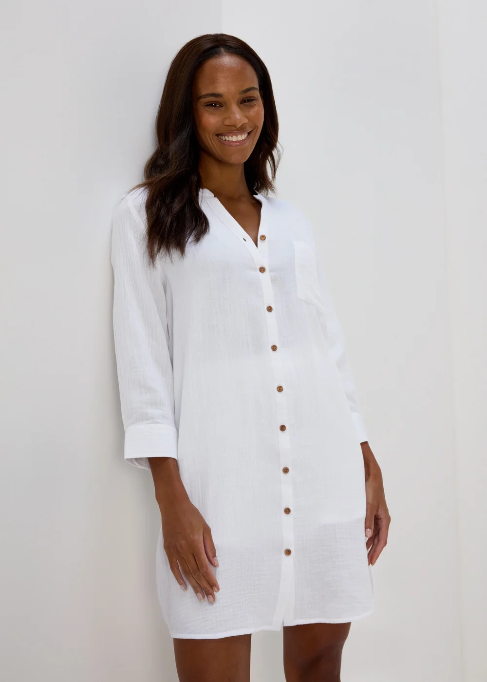 White Double Cloth Shirt - S Image 3