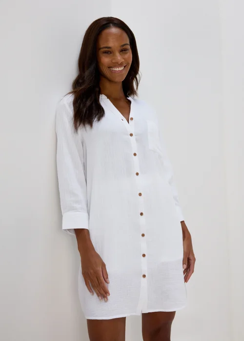White Double Cloth Shirt - S Image 3