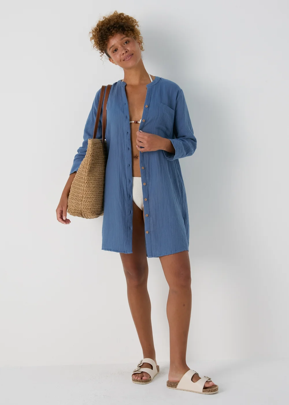 Blue Double Cloth Denim Shirt - Extra small Image 3