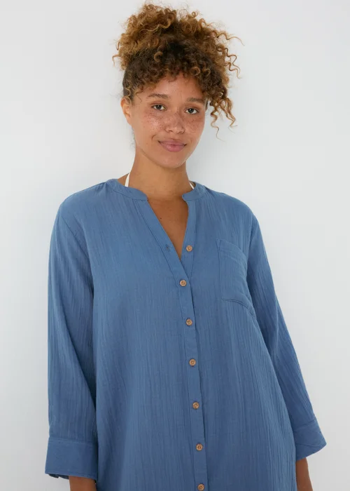 Blue Double Cloth Denim Shirt - Extra small Image 1