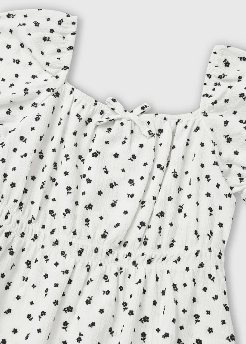 Girls White Mono Floral Crinkle Dress (7-13yrs) - 7 Yrs Image 2
