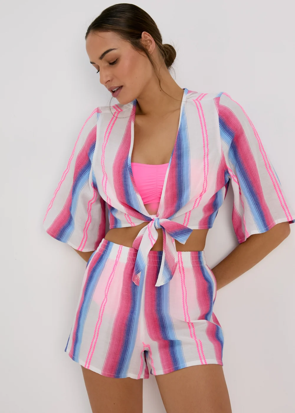 Multicolour Jacquard Tie Top - Extra small Image 3