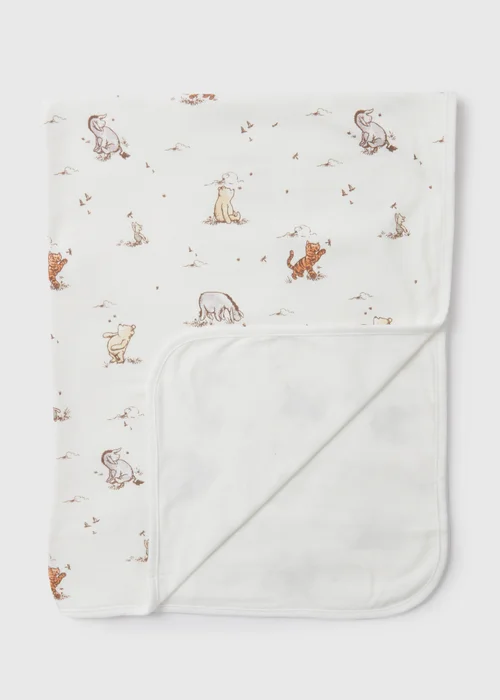 Baby Winnie The Pooh Cream Jersey Shawl - One Size Image 2
