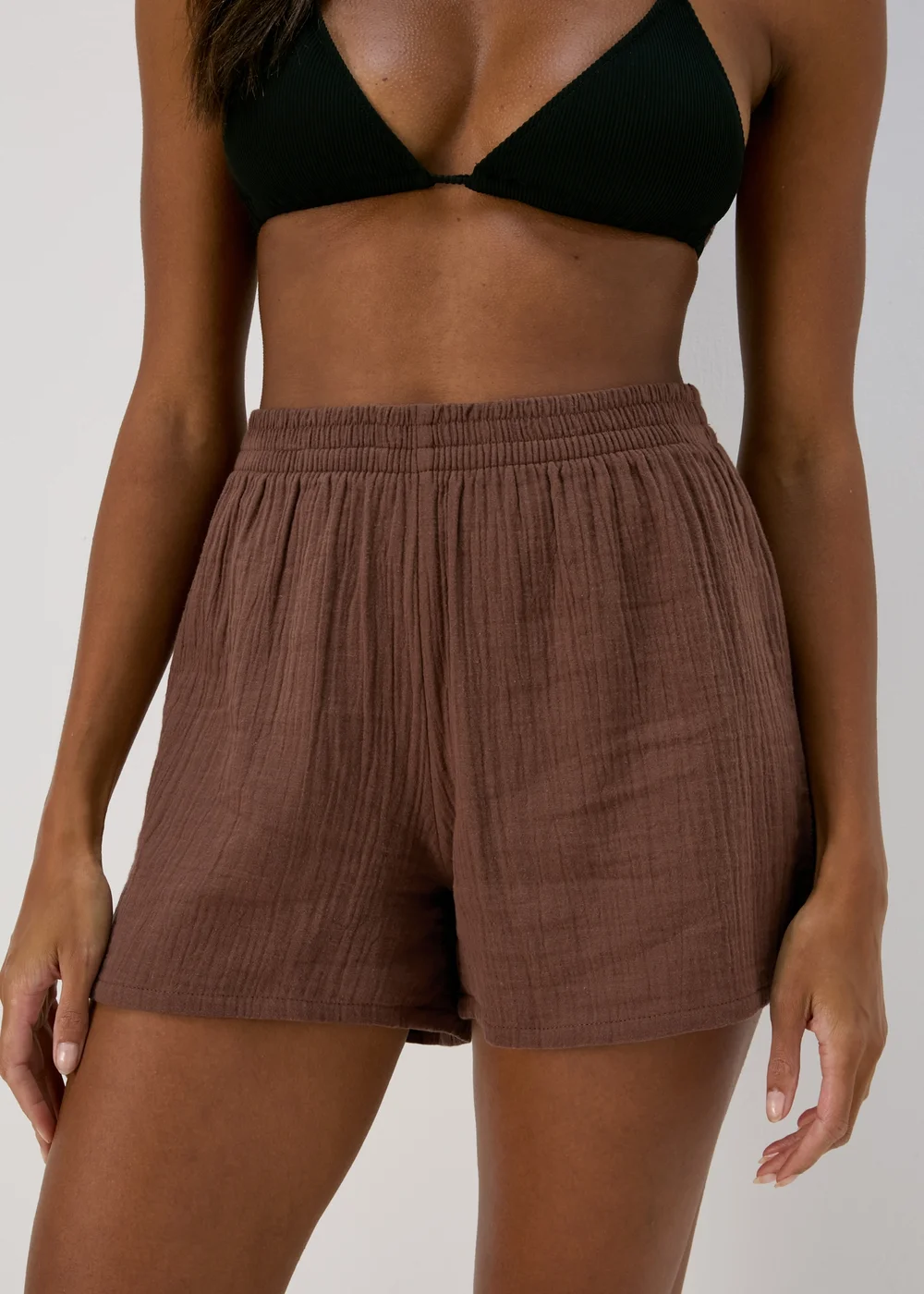 Mocha Double Cloth Shorts - XS Image 3