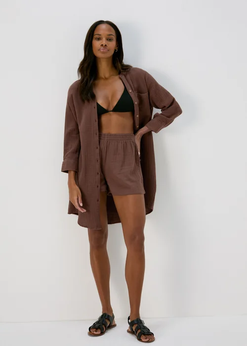 Mocha Double Cloth Shorts - XS Image 1