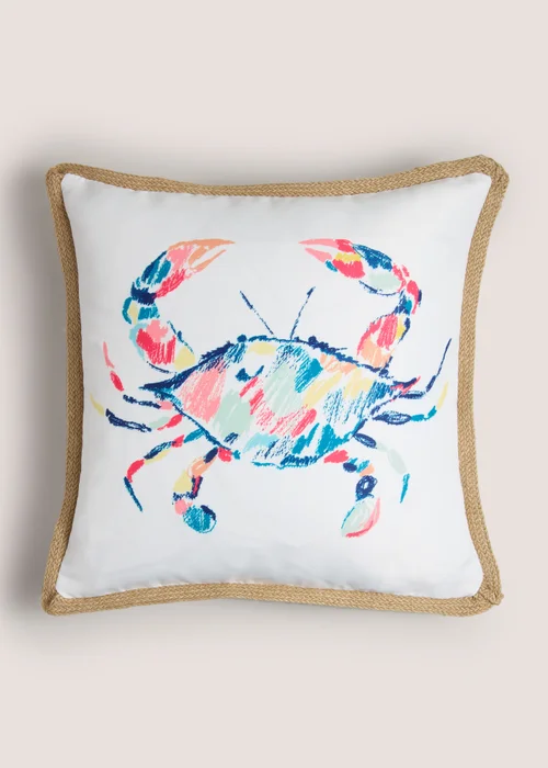 Outdoor Multicolour Crab Print Cushion (43cm x 43cm) Image 1