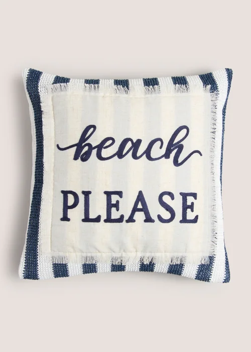 Outdoor Blue Beach Please Cushion (43cm x 43cm) Image 1