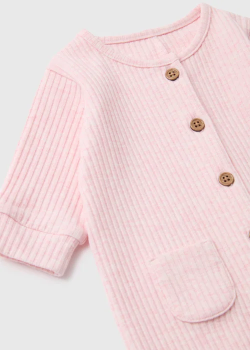 Baby Pink Ribbed Romper (Newborn-23mths) - 0-3 months Image 2