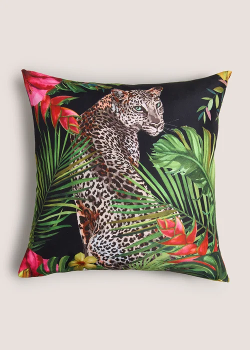 Outdoor Multicoloured Jaguar Print Cushion (43cm x 43cm) Image 1
