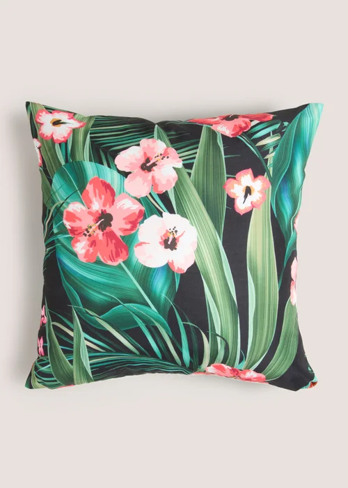 Outdoor Multicoloured Tropical Flower Print Cushion (43cm x 43cm) Image 1