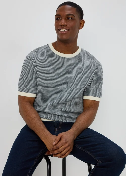 Blue Stripe T Shirt - Small Image 1